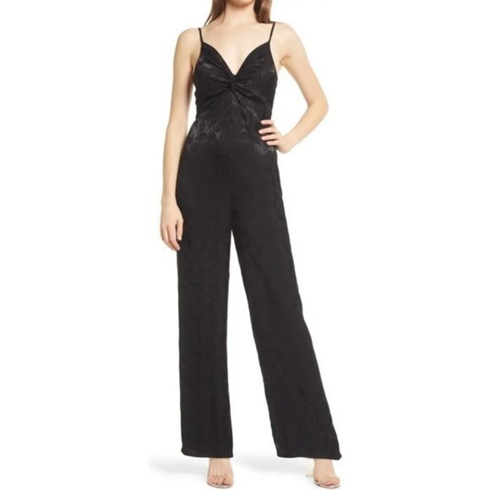 NORDSTROM NSR Molli Jacquard BLACK Jumpsuit SIZE M